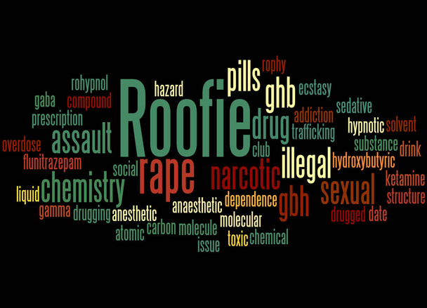 Roofie, λέξη έννοια σύννεφο 4 - Φωτογραφία, εικόνα