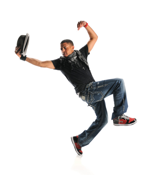 Hip Hop Dancer Dancing With Hat - Фото, изображение