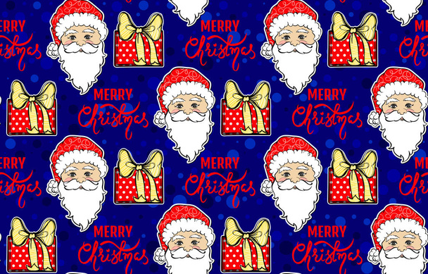 Seamless pattern with Santa Claus - Vector, Image
