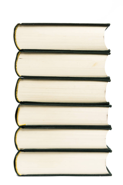 Stack of hardcover books isolated on white background - Photo, Image