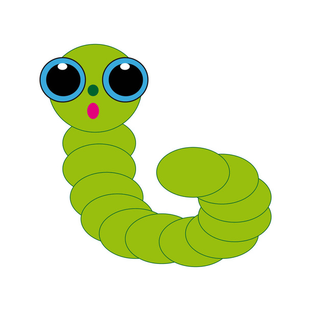 Caterpillar on white background - Vector, Image