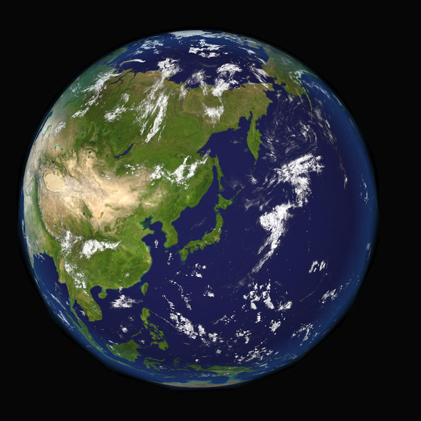 Vista en la Tierra centrada en Japón 3d imagen
  - Foto, Imagen