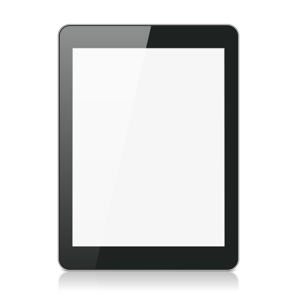 schwarzer Tablet-Computer oder Lesegerät auf weißem Hintergrund - Vektor, Bild