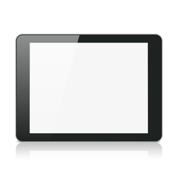 Black Tablet Computer or Reader on White Background - Vector, Image