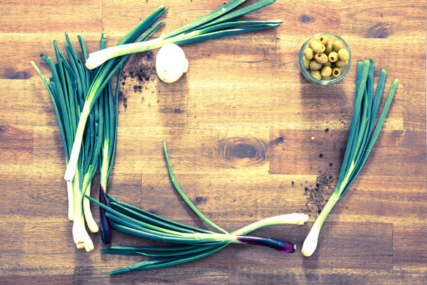 Spring onions and Olives	 - Fotó, kép