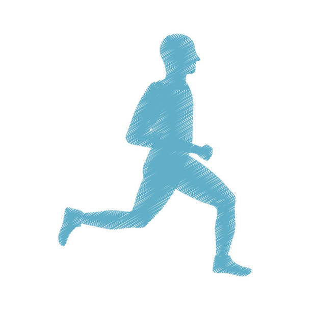 ο άνθρωπος που τρέχει γυμναστήριο - Διάνυσμα, εικόνα
