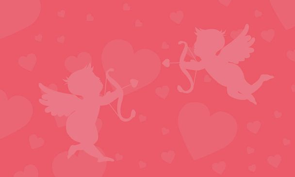 Fond Saint-Valentin avec deux Cupidon
 - Vecteur, image