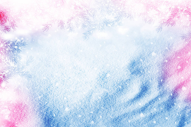  bosque en la helada. Paisaje invernal. Árboles cubiertos de nieve.  - Foto, Imagen