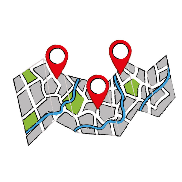 Карта GPS розташування
 - Вектор, зображення