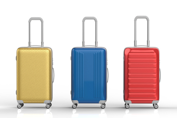 trois valises rigides
 - Photo, image