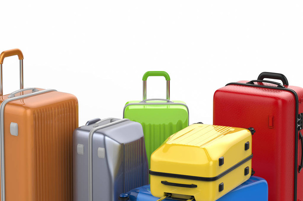 valise rigide coloré bagages isolés sur blanc
 - Photo, image