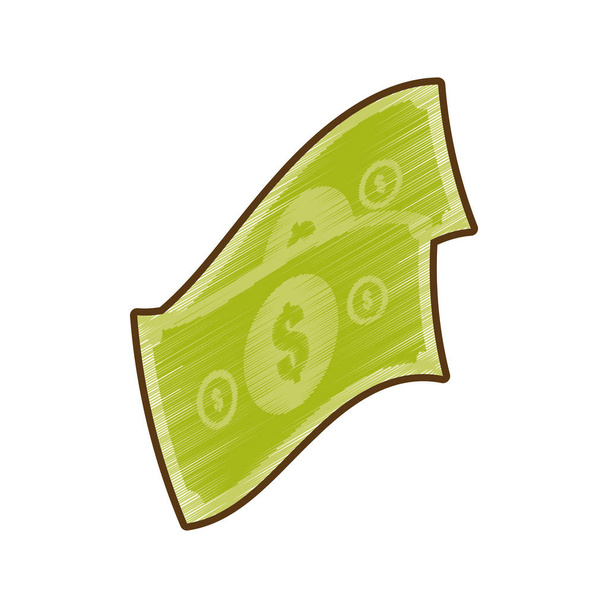 Çizim para faturaları dolar nakit - Vektör, Görsel