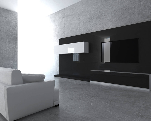 3D render iç oturma odası - Fotoğraf, Görsel