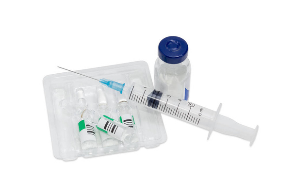 注射針とファーマスーティカ医療注射器プラスチック - 写真・画像