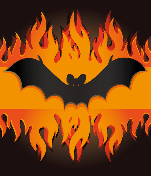 Halloween bat fire - Vector, Image