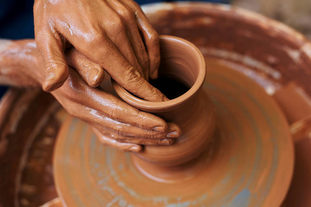 master making clay pottery - Photo, Image
