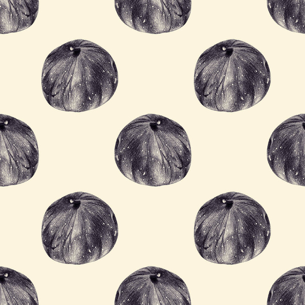 Seamless pattern with figs drawn by hand with pencil - Valokuva, kuva