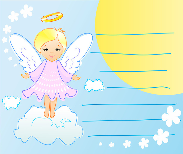 Ευχετήρια κάρτα με Άγγελος - Διάνυσμα, εικόνα