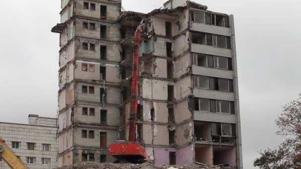 Timelapse demolition machine - Footage, Video