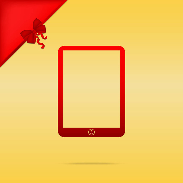 Tietokoneen kyltti. Cristmas suunnittelu punainen kuvake kultaa backgroun
 - Vektori, kuva