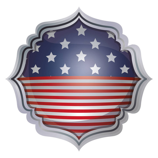 isolierte US-Flagge im Rahmen-Design - Vektor, Bild