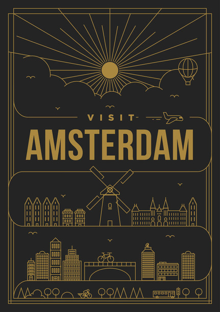 Το πρότυπο της πόλης του Άμστερνταμ - Διάνυσμα, εικόνα