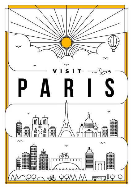 Sjabloon van Parijs stad - Vector, afbeelding