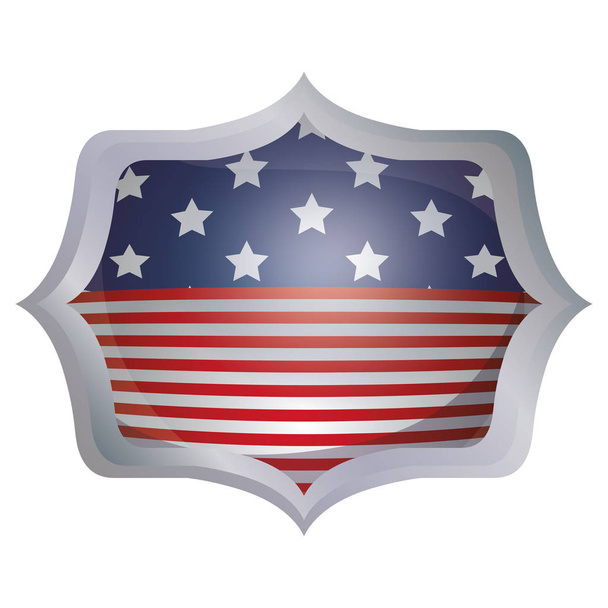 Bandera aislada de EE.UU. diseño de marco interior
 - Vector, Imagen