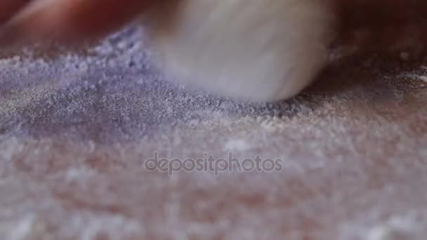 a Dough Ball Rolling and Taking. Close-Up Shot. - Footage, Video