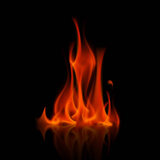 Векторный костер из красного огня изолирован на заднем плане
 - Вектор,изображение
