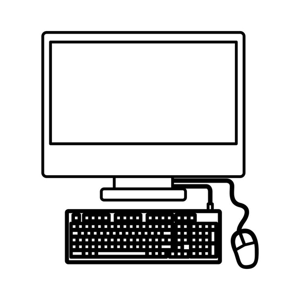 Konstrukcja urządzenia na białym tle komputera - Wektor, obraz