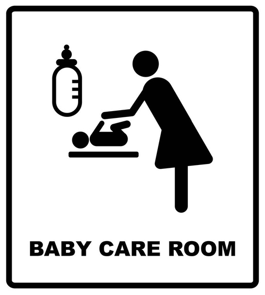 Símbolo de habitación de cuidado del bebé, símbolo de habitación madre aislado sobre fondo blanco
 - Vector, Imagen