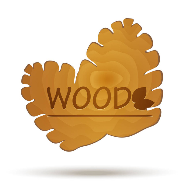 Logo de madera. Cono vectorial
 - Vector, imagen