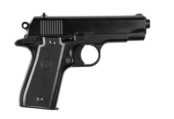 Pistola sobre fondo blanco
 - Foto, imagen