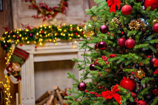 Árvore de Natal decorada - Foto, Imagem