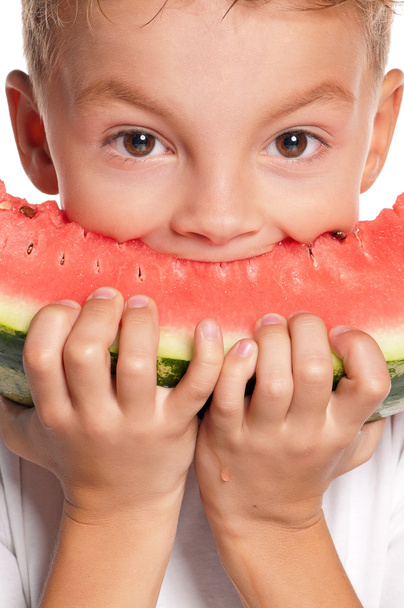 Boy with watermelon - Foto, Imagem