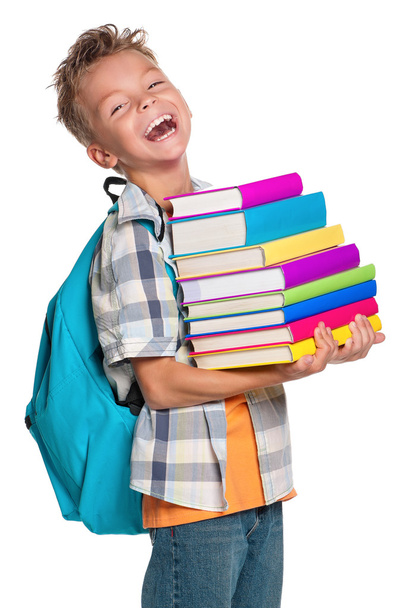 Boy with books - Φωτογραφία, εικόνα