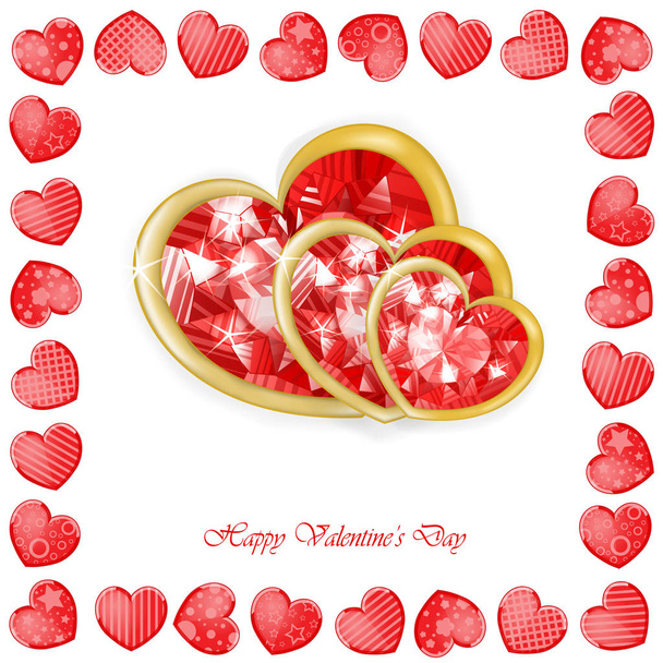 Valentine's day background with funny hearts - Vector, Image