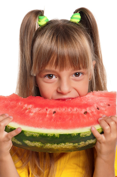 Little girl with watermelon - Foto, Imagem