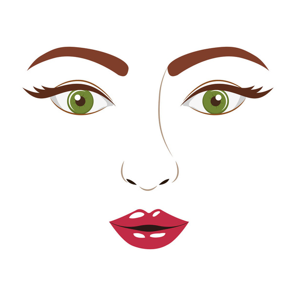Geïsoleerde vrouw gezicht ontwerp - Vector, afbeelding