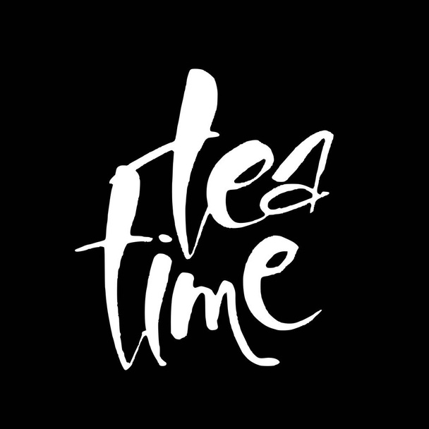 tea time lettering - Vektor, kép