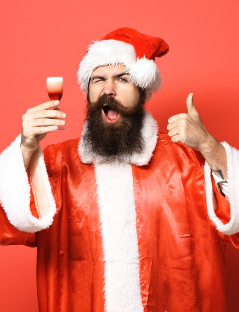 handsome bearded santa claus man - Фото, зображення