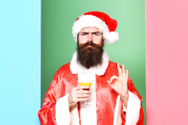 serious bearded santa claus man - 写真・画像