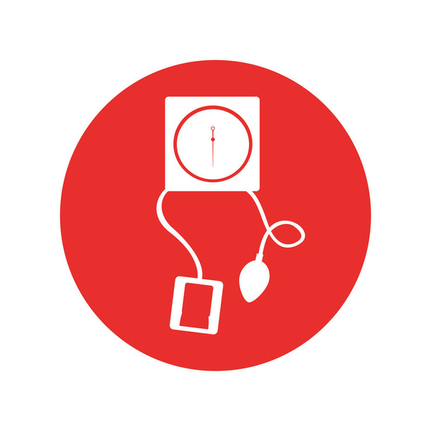 Blood pressure gauge isolated icon - Vector, Image