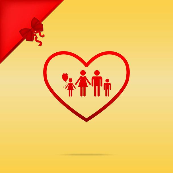 Illustration de signe de famille en forme de coeur. Cristmas design rouge ico
 - Vecteur, image