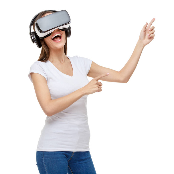 Woman with virtual reality goggles - Photo, image