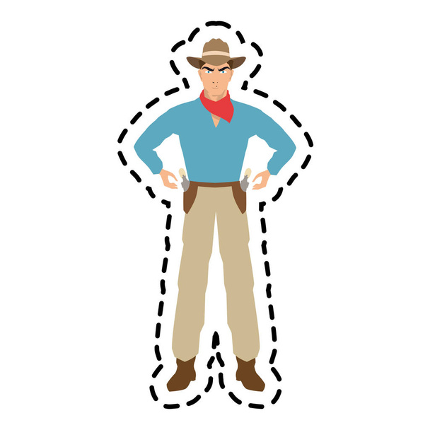 Isolated cowboy cartoon design - ベクター画像