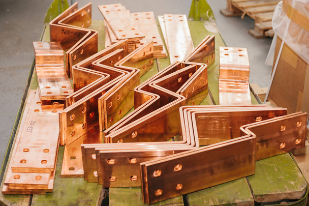 Copper busbar. Uninterrupted power. Electrical power. - Photo, Image