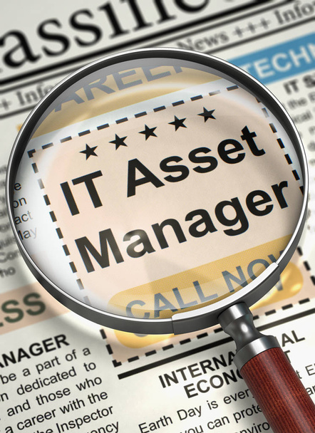 Ouverture d'emploi IT Asset Manager. 3D
. - Photo, image