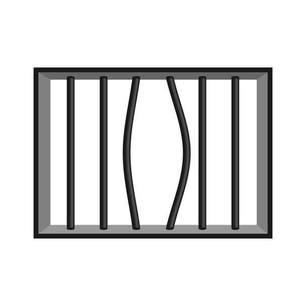 Gefängnisgrill isoliert. Fenster im Gefängnis mit Gittern. Gefängnisausbruch - Vektor, Bild